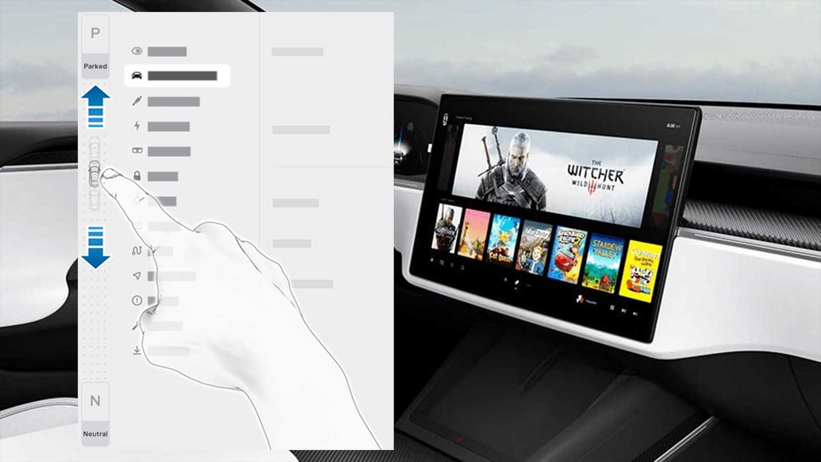 Tesla Touchscreen Gear Selector