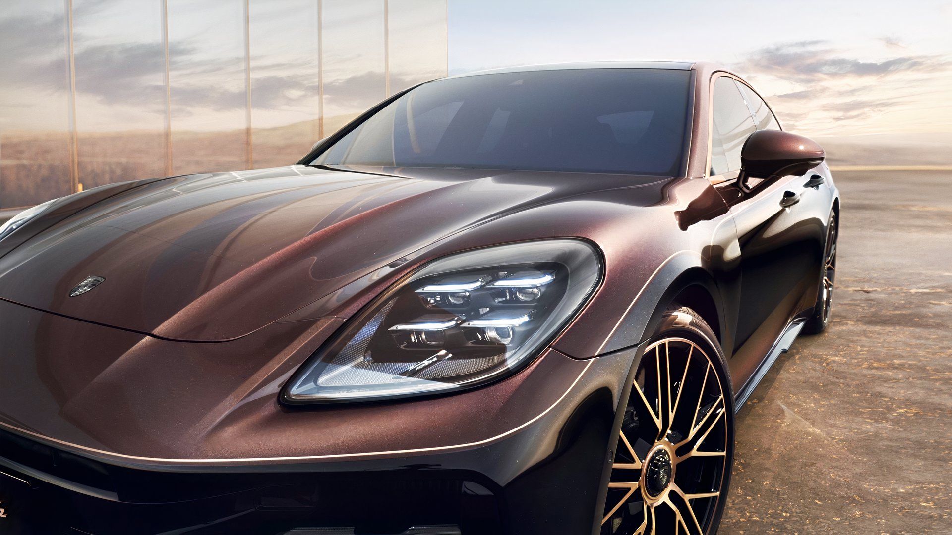 Porsche Panamera Turbo Sonderwunsch Has Gold Flake Paint, Custom