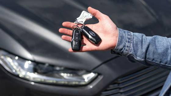 Ford keys at a car dealership