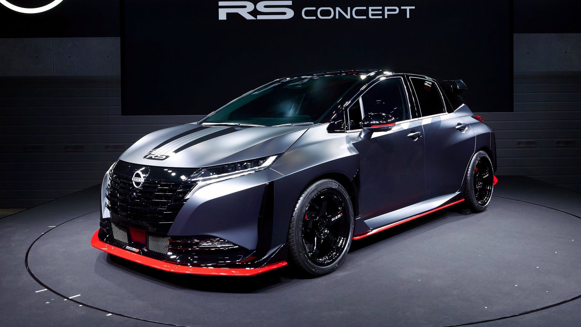 Nissan Aura Nismo RS Concept at 2026 Tokyo Auto Salon front three-quarter view