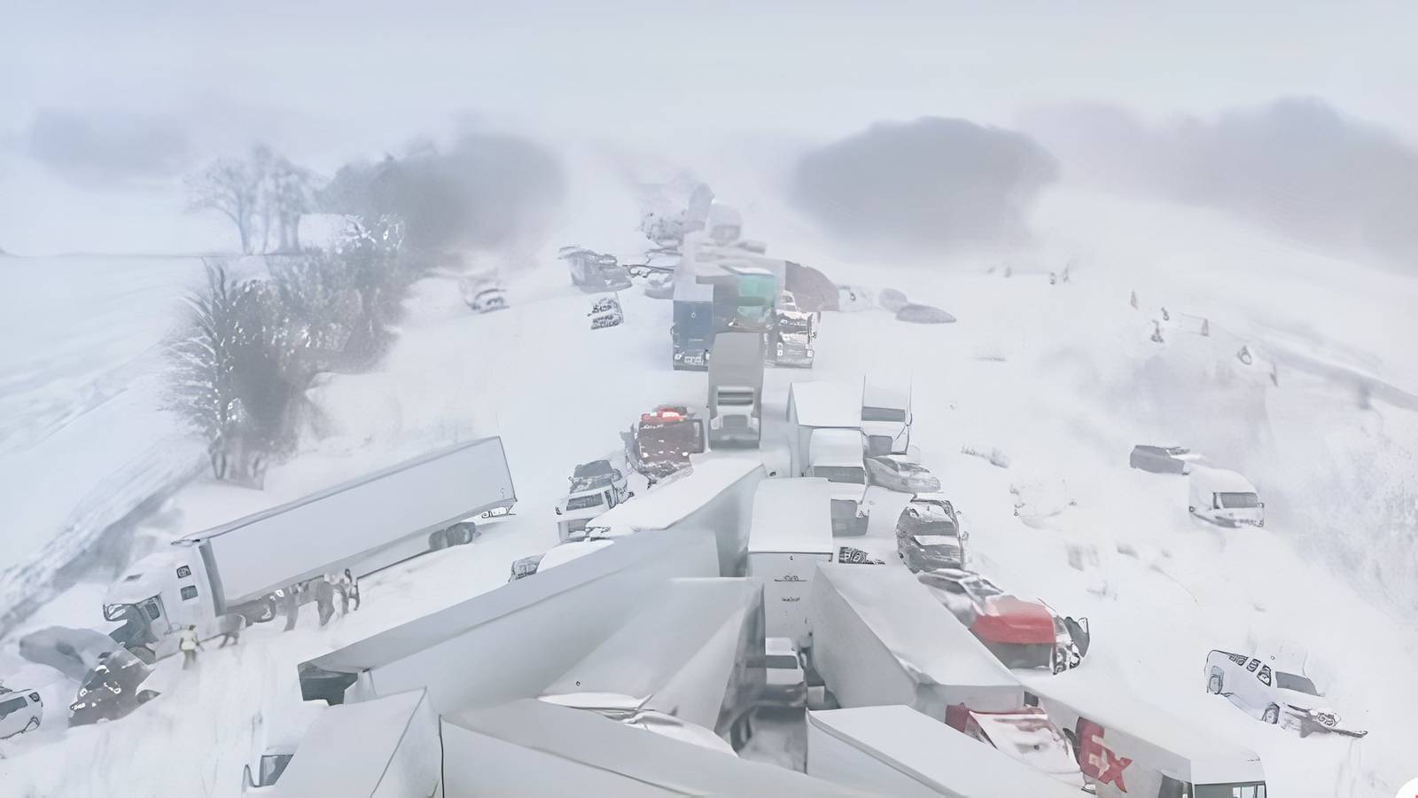 Winter Storm Causes 100-Car Crash on Michigan Interstate