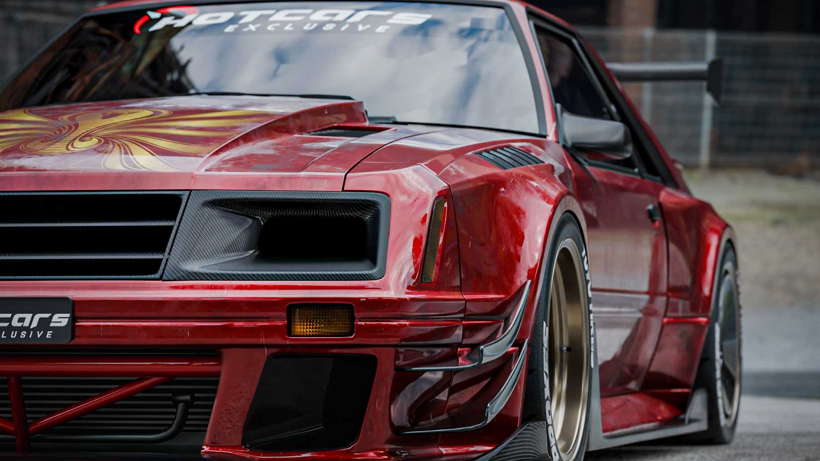 Ford Fox Body Mustang drift konstrukcija HotCars render