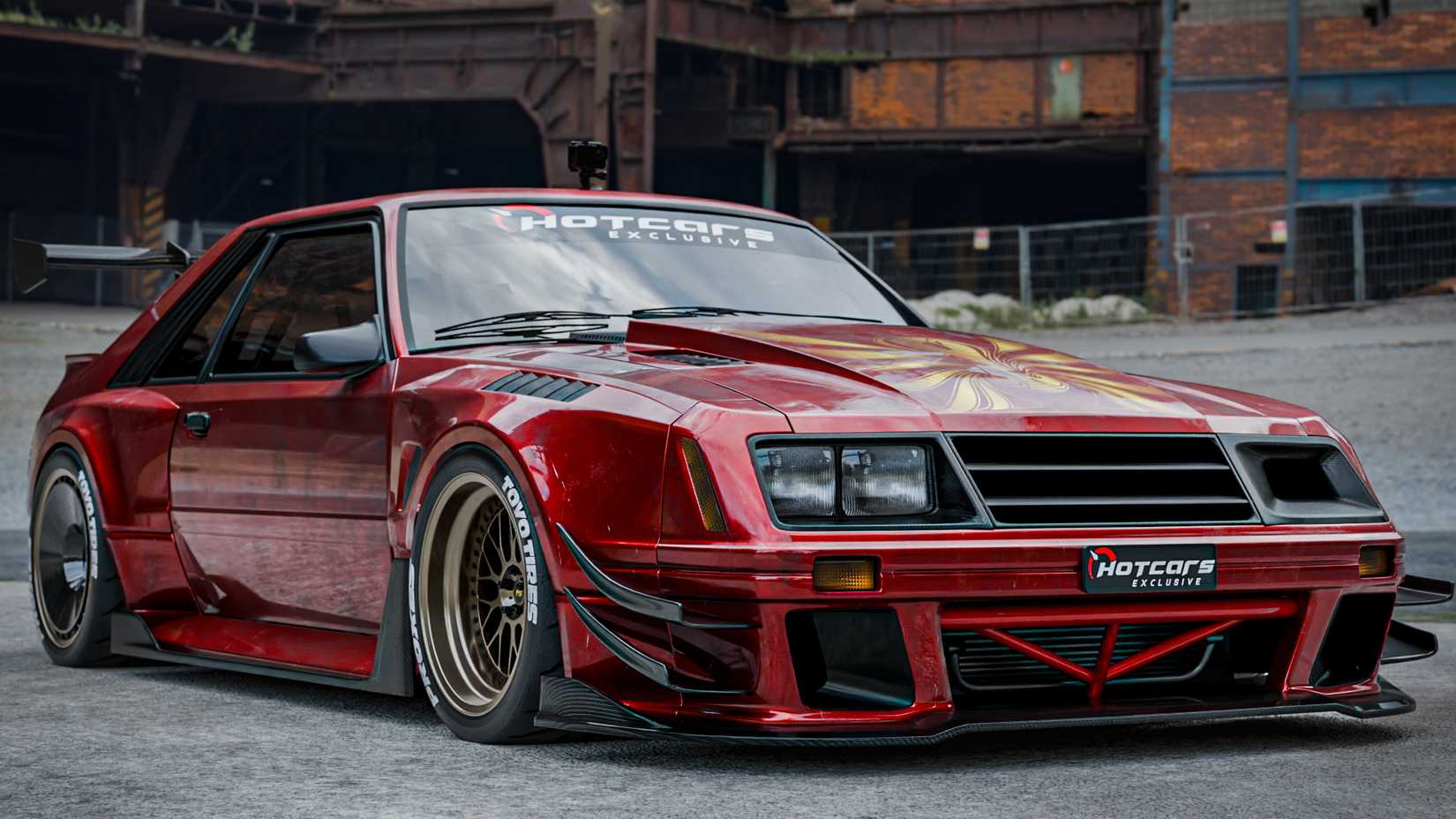 Ford Fox Body Mustang drift konstrukcija HotCars render