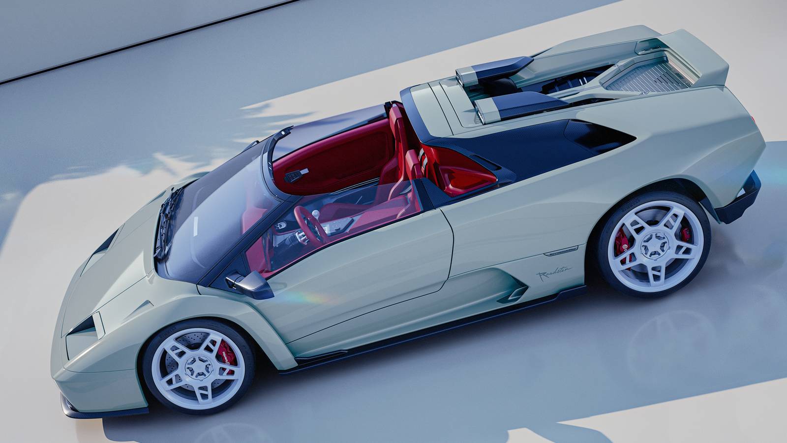Photo: hotcars.com Roofless V12 Lamborghini Diablo Restomod with Manual Gearbox