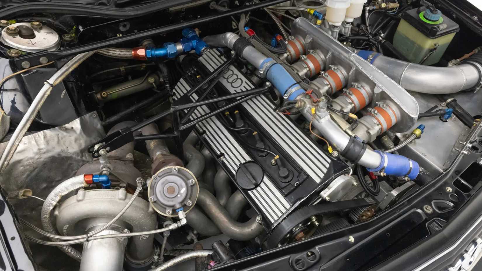 1986年奥迪5000 CS Quattro速度记录开发原型2.2升涡轮增压五缸发动机舱1
