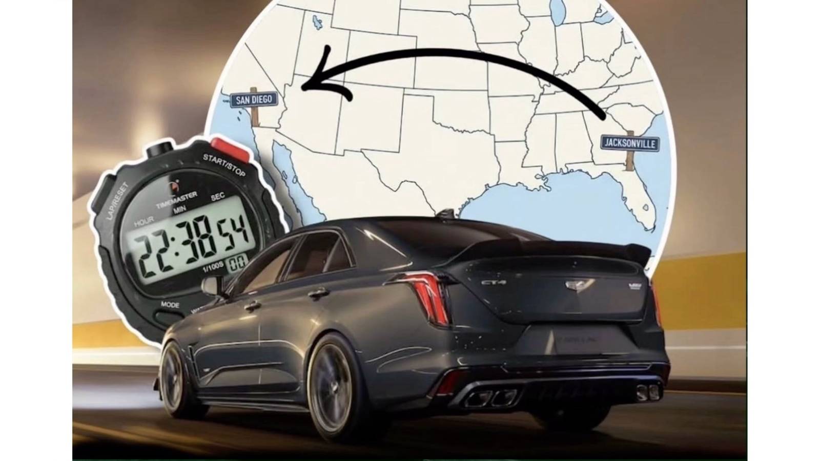 A Cadillac Broke The Coast-To-Coast Record With Help From The Team It Beat