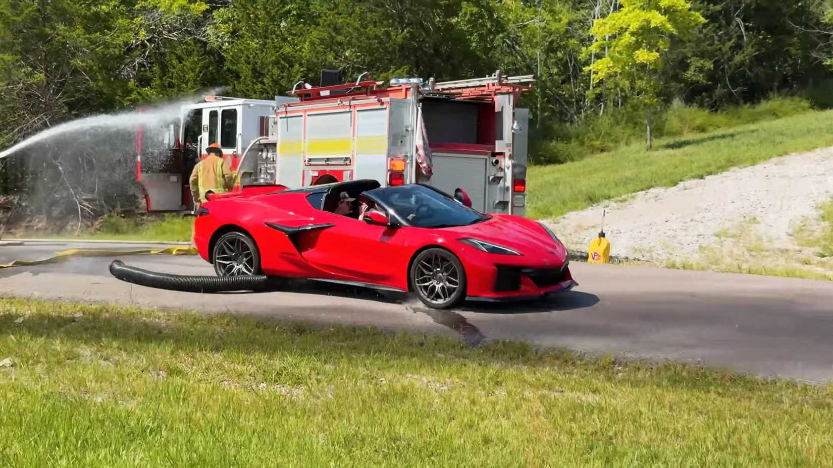 Structural Testing Frame Corvette Z06 Torture Test Bends Frame Rails, Engine Survives