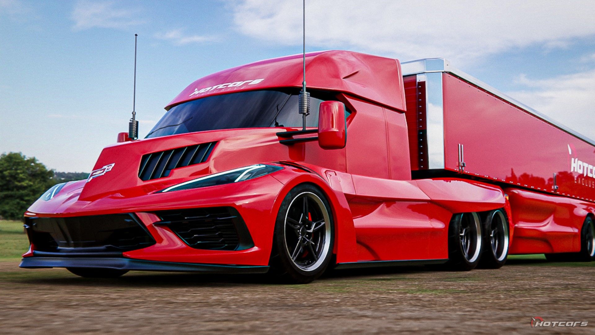 Our Chevrolet Corvette Semi-Truck Render Has A Great Feature You Won't See  On Any Kenworth